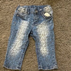 6-9m baby girl H&M Blue Leopard Print Kids Jeans